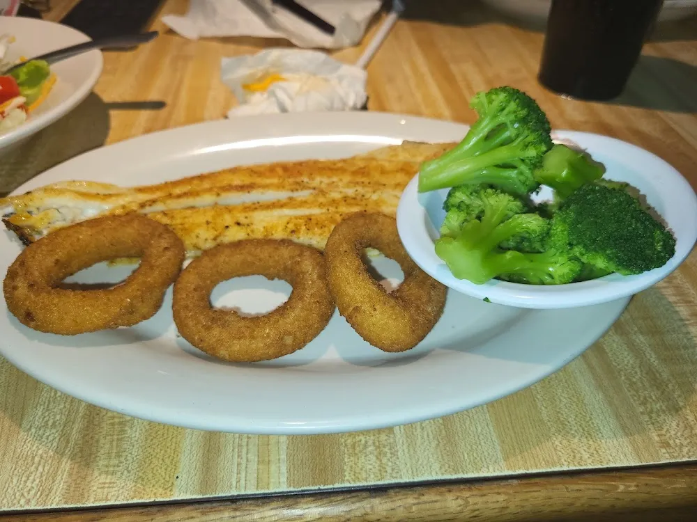 Brloiled Fish Broccoli & Hush Puppies